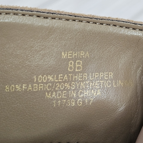 Lauren Ralph Lauren Mehira Suede and Leather Strap Ankle Boots in Sand Size 8 - Picture 9 of 10